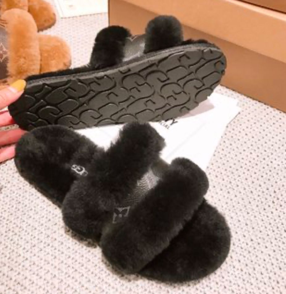 Velour Luxe Plush Slides