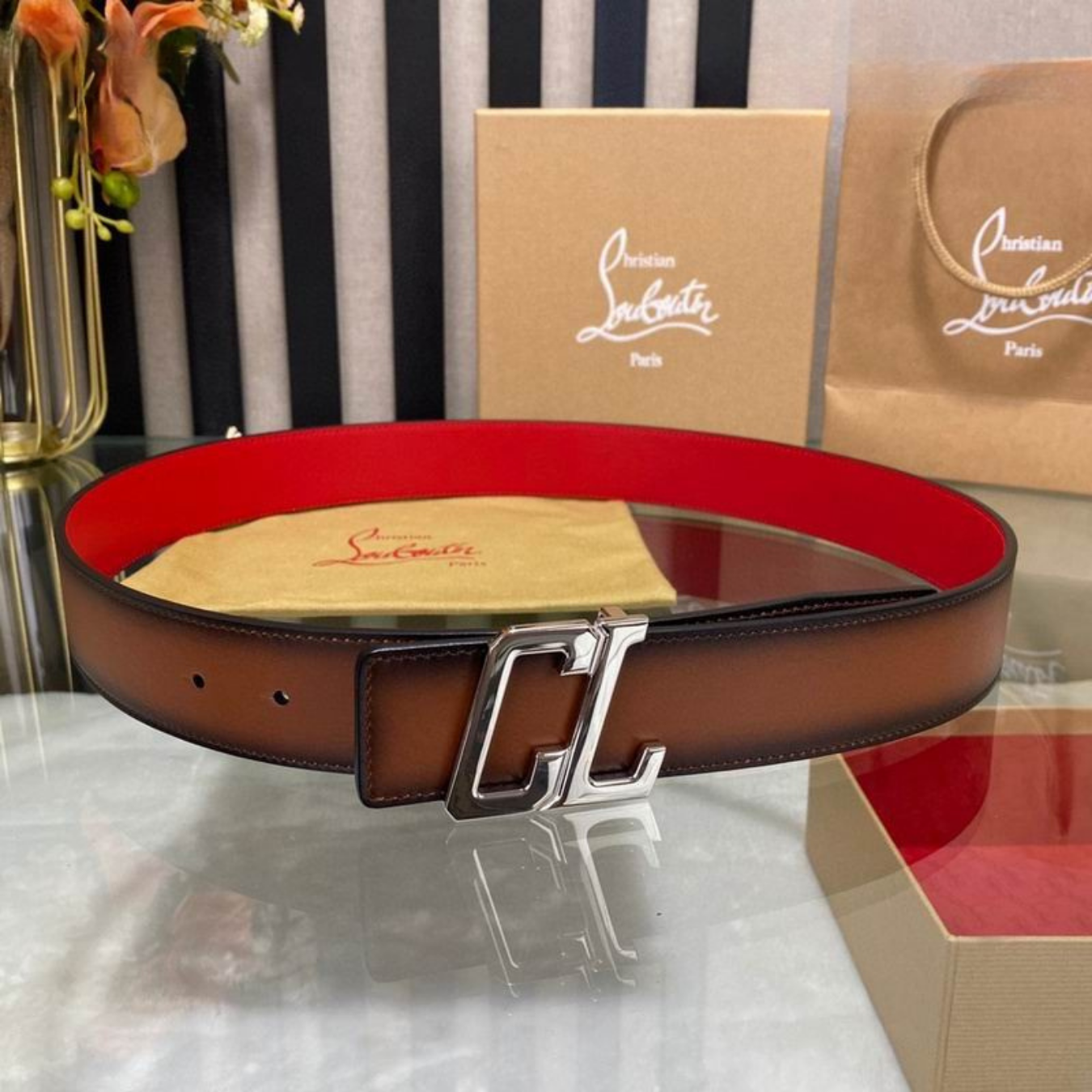 Red Bottom CL Signature Belt