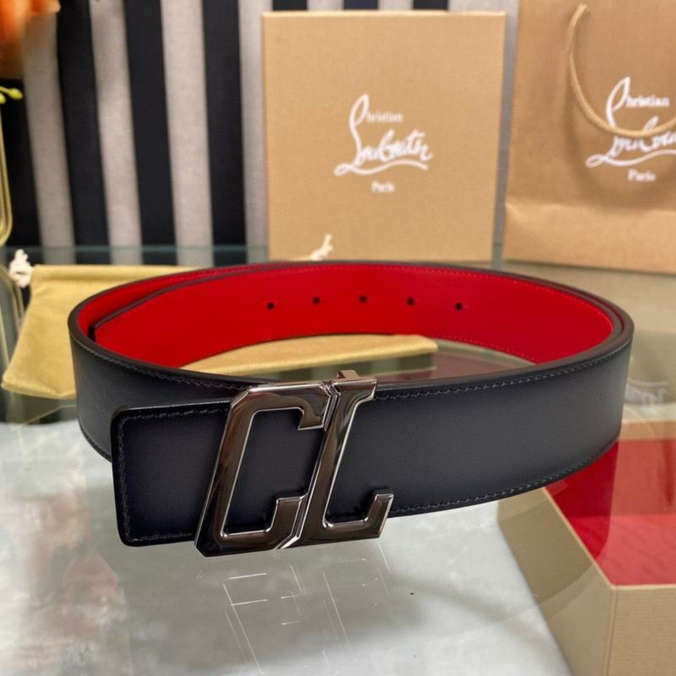 Red Bottom CL Signature Belt