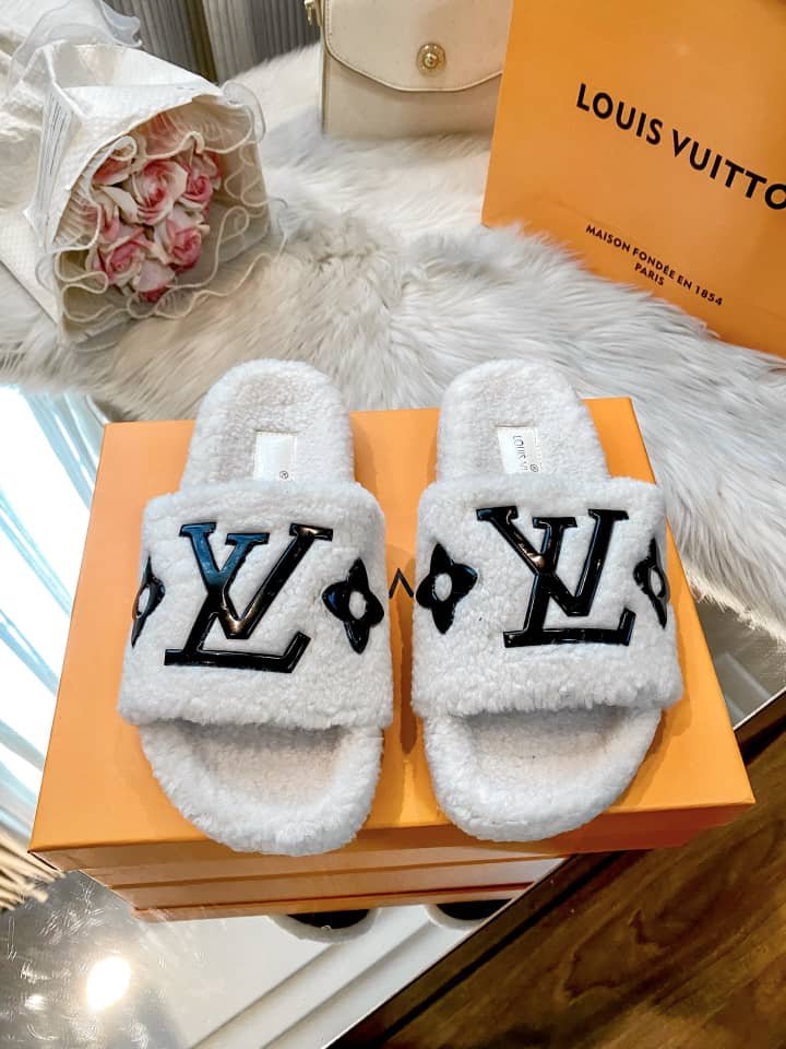 Plush Monogram Fleece Slides