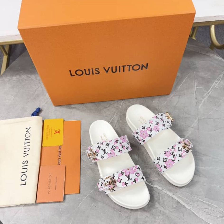 Monaco Double Strap Slides – Floral Edition