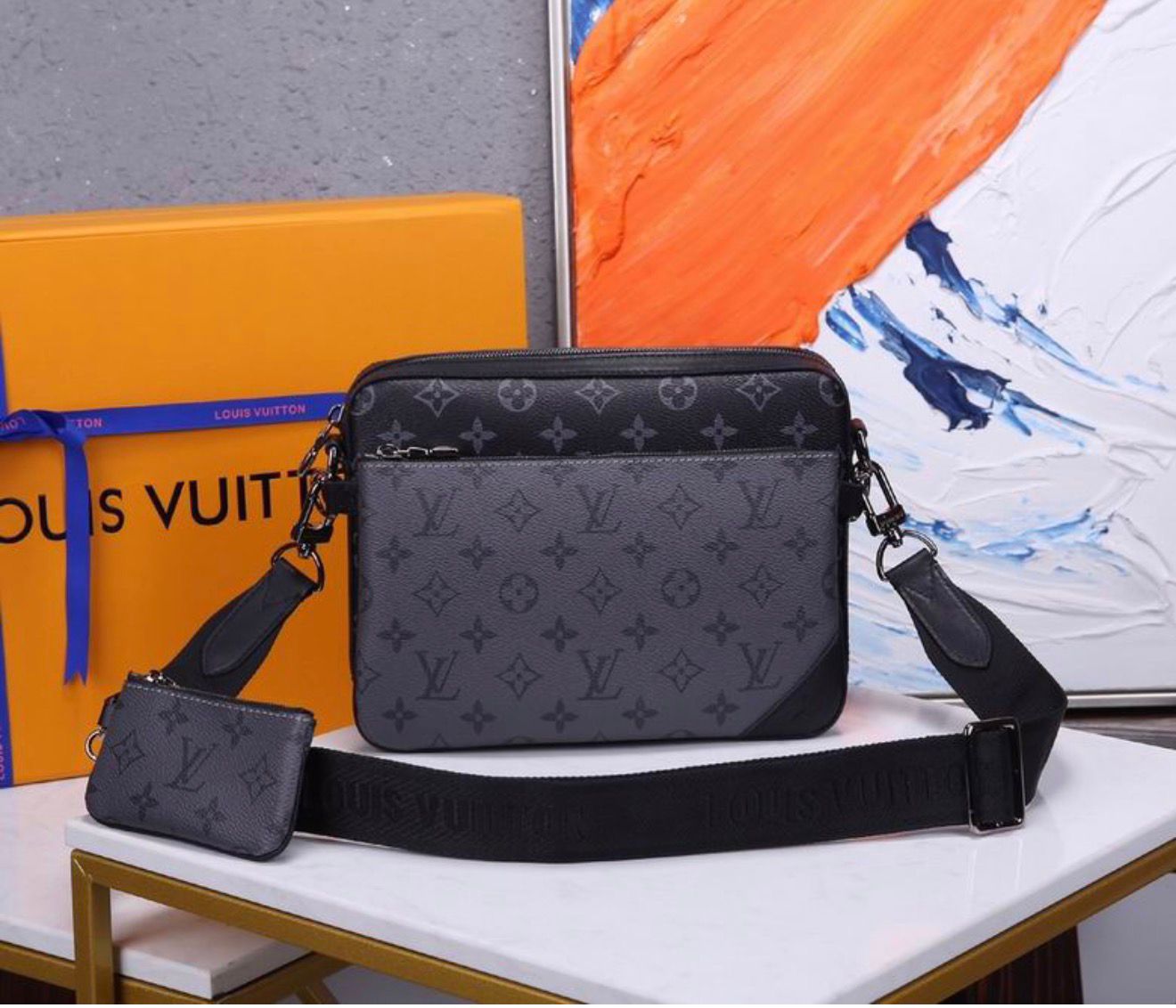 Monogram Crossbody Bag & Wallet Set