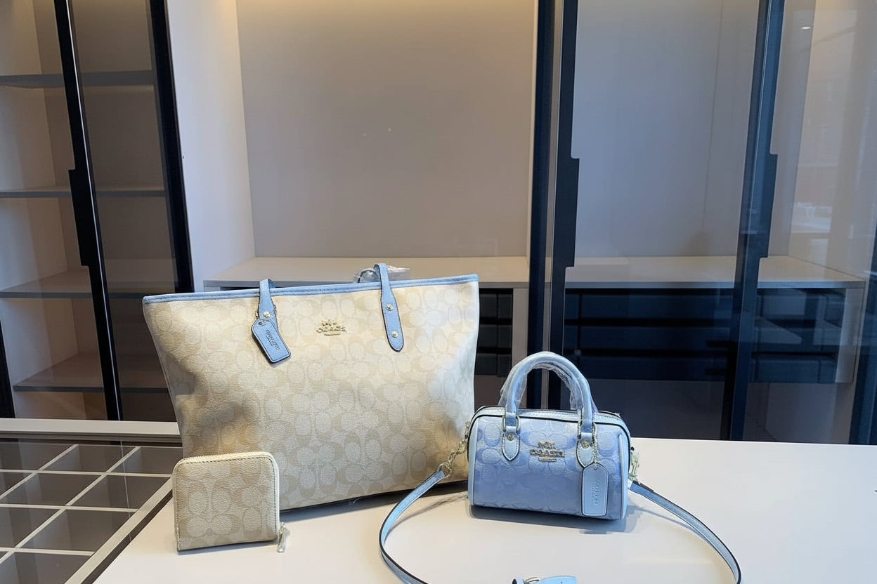 Soft Blue Accent Signature 3 Piece Luxe Set