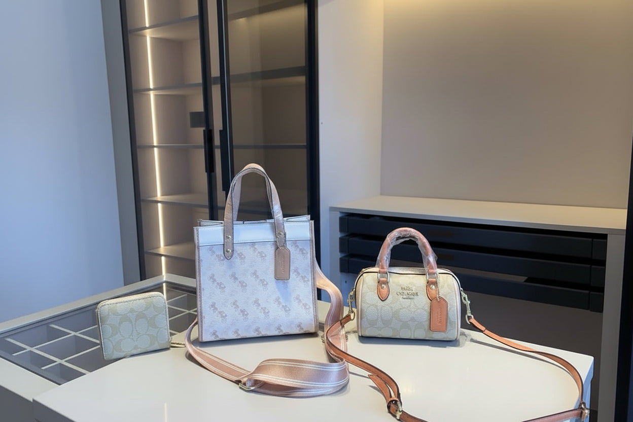 Structured Carryall Signature 3 Piece Luxe Set