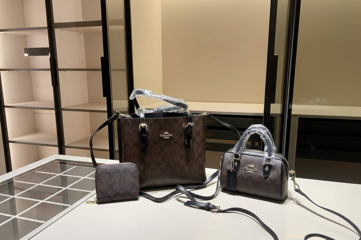 Structured Carryall Signature 3 Piece Luxe Set