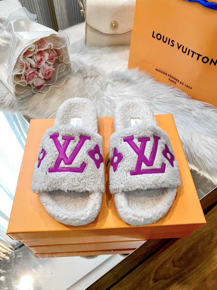 Plush Monogram Fleece Slides